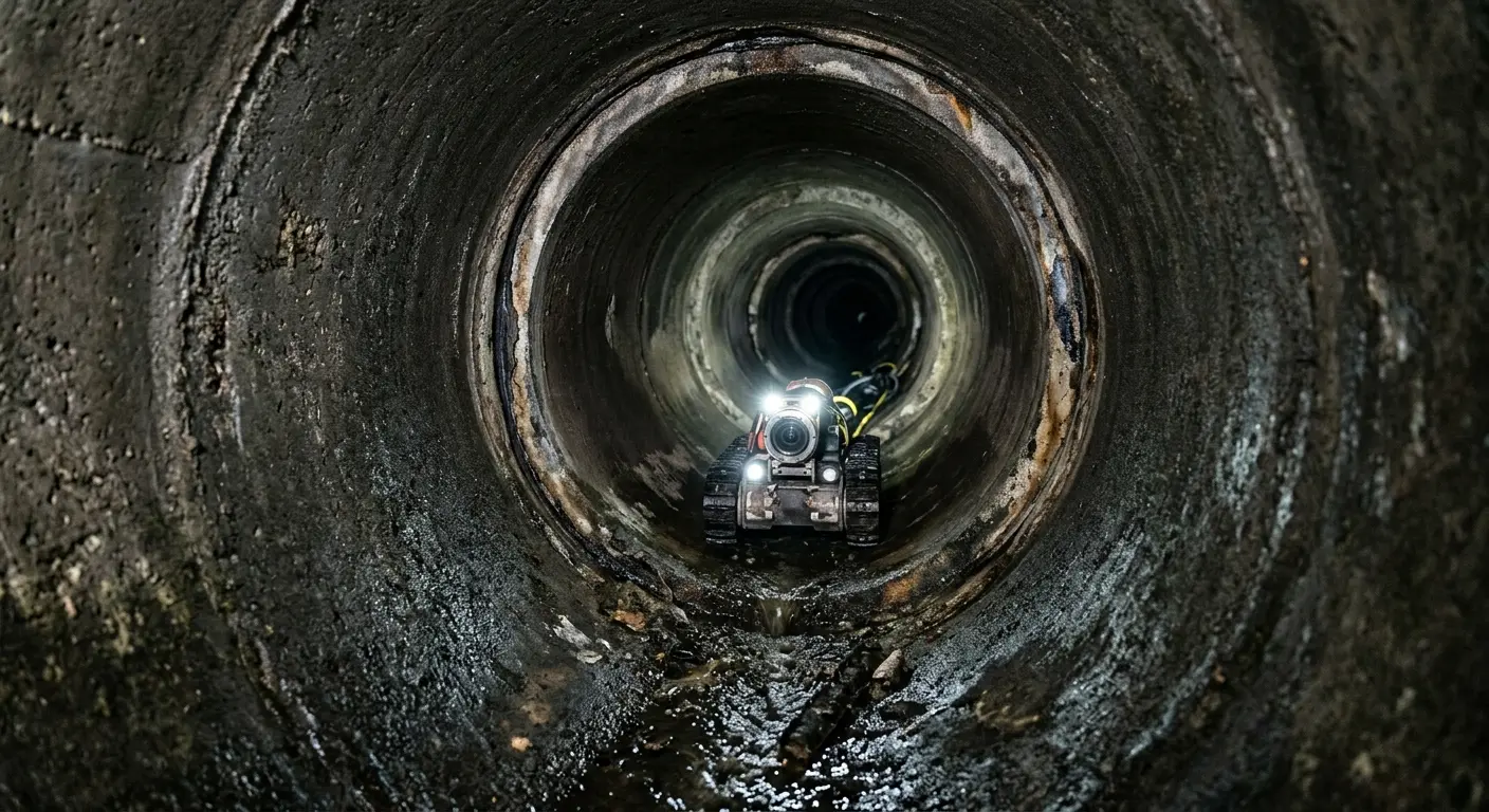 Robotic sewer camera inspecting pipe interior for Drain Snake Service in Holdrege